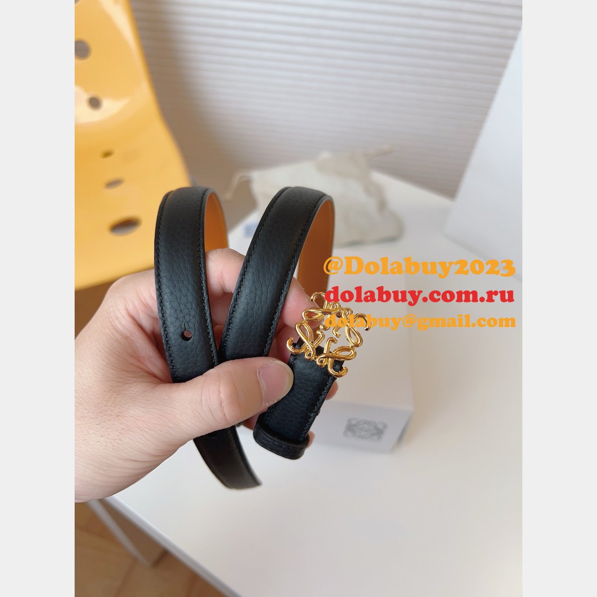 Luxury Inspired Loewe Anagram 2.0cm Width Replicas Belt
