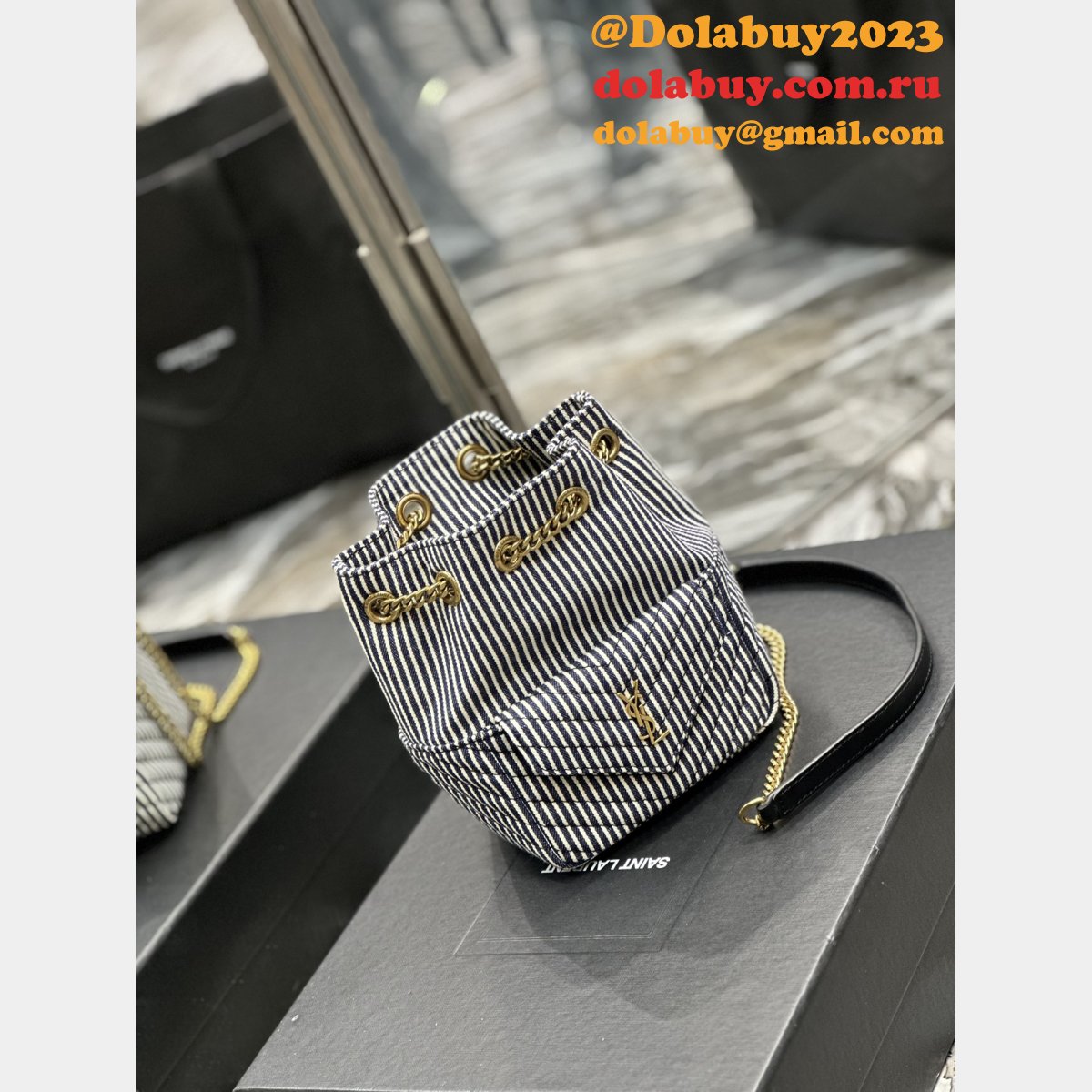 UK Quality Replica Saint Laurent Joe Denim Stripes 631052/672609 Bags
