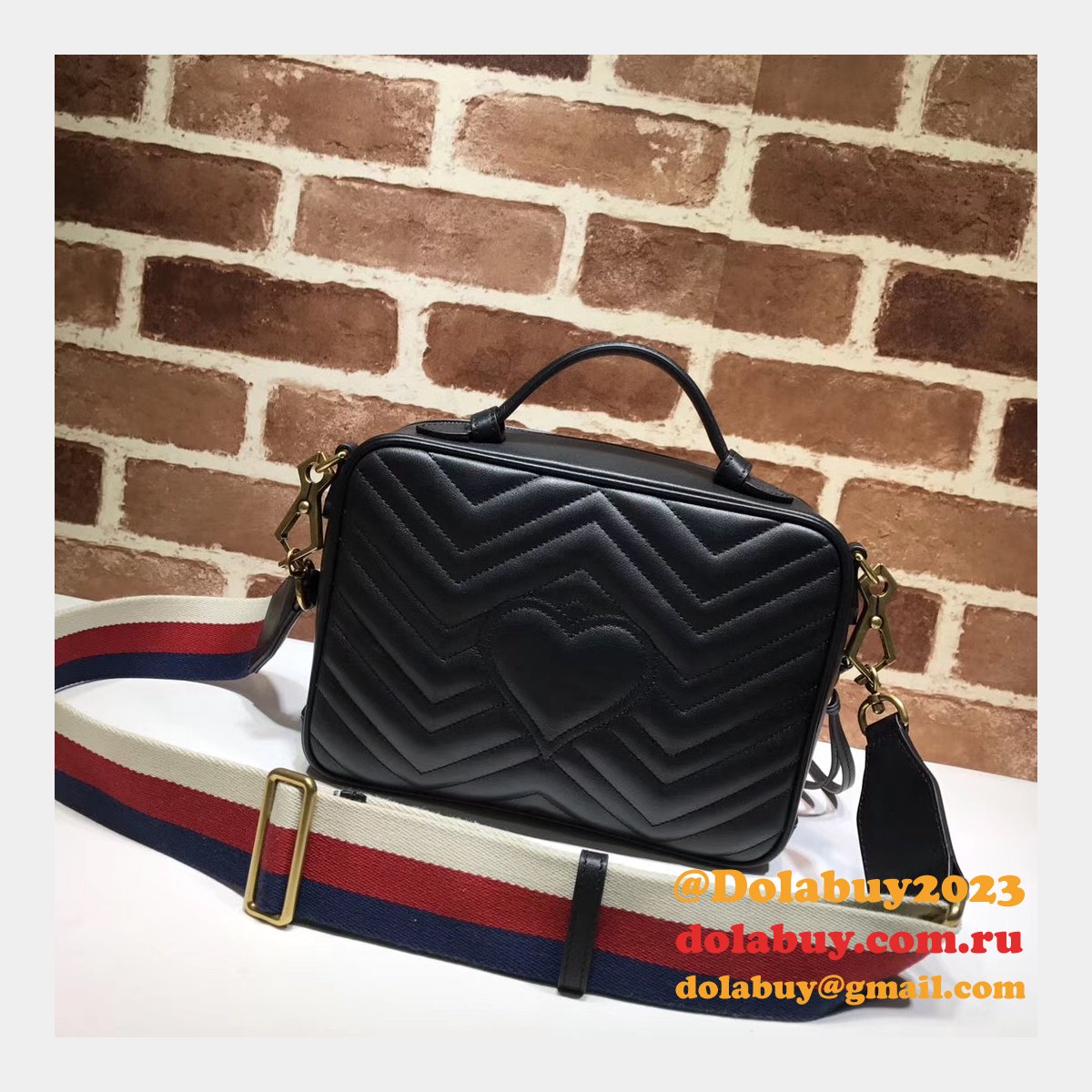 top quality G*u*i replica 498100 leather gg marmont small shoulder bag