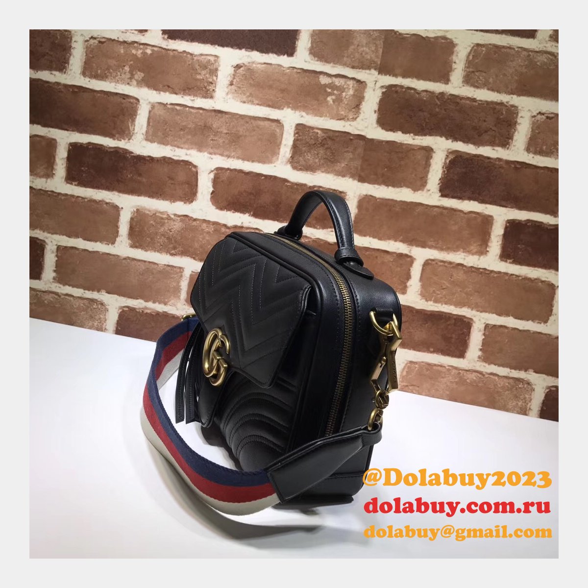 top quality G*u*i replica 498100 leather gg marmont small shoulder bag