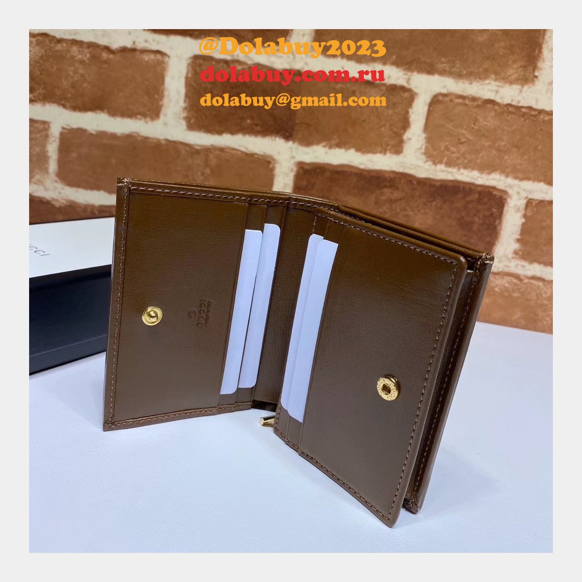 top quality G*u*i beige fake 1955 horsebit card case 621887 wallet