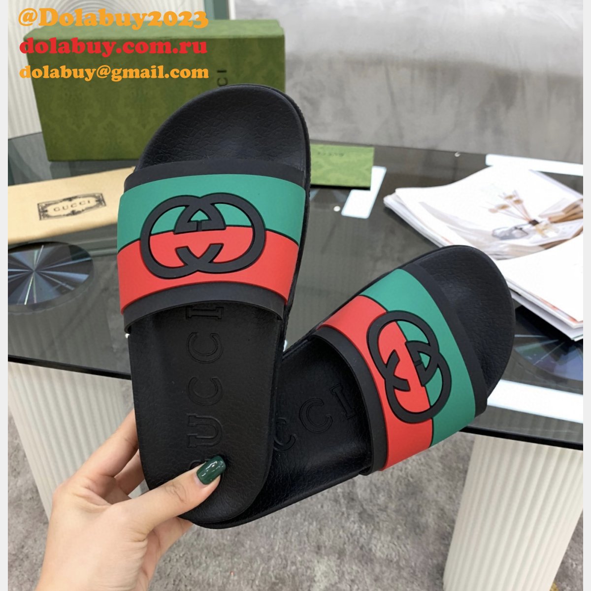 perfect G*u*i quality replica sandals gu7 shoes
