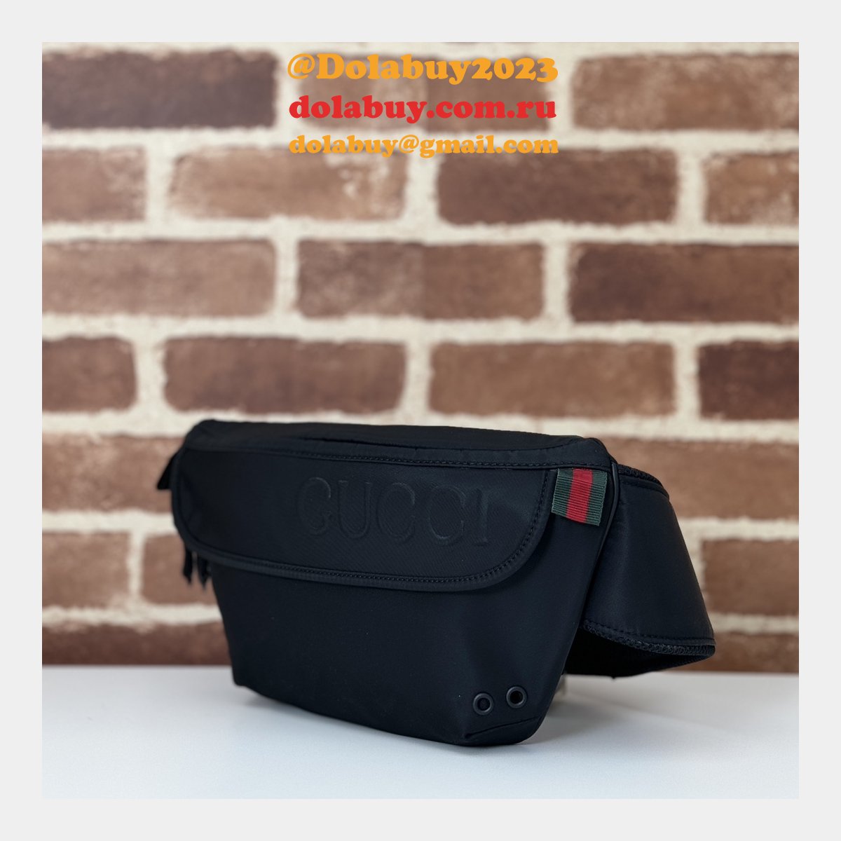 Backpacks GG Belt Bag Ebony GG Canvas 804262 Copy Gucci Bag
