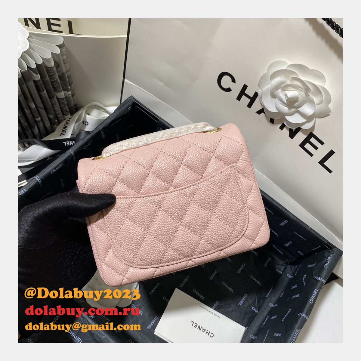 Perfect CC 17CM Classic Flap Caviar Leather Bag