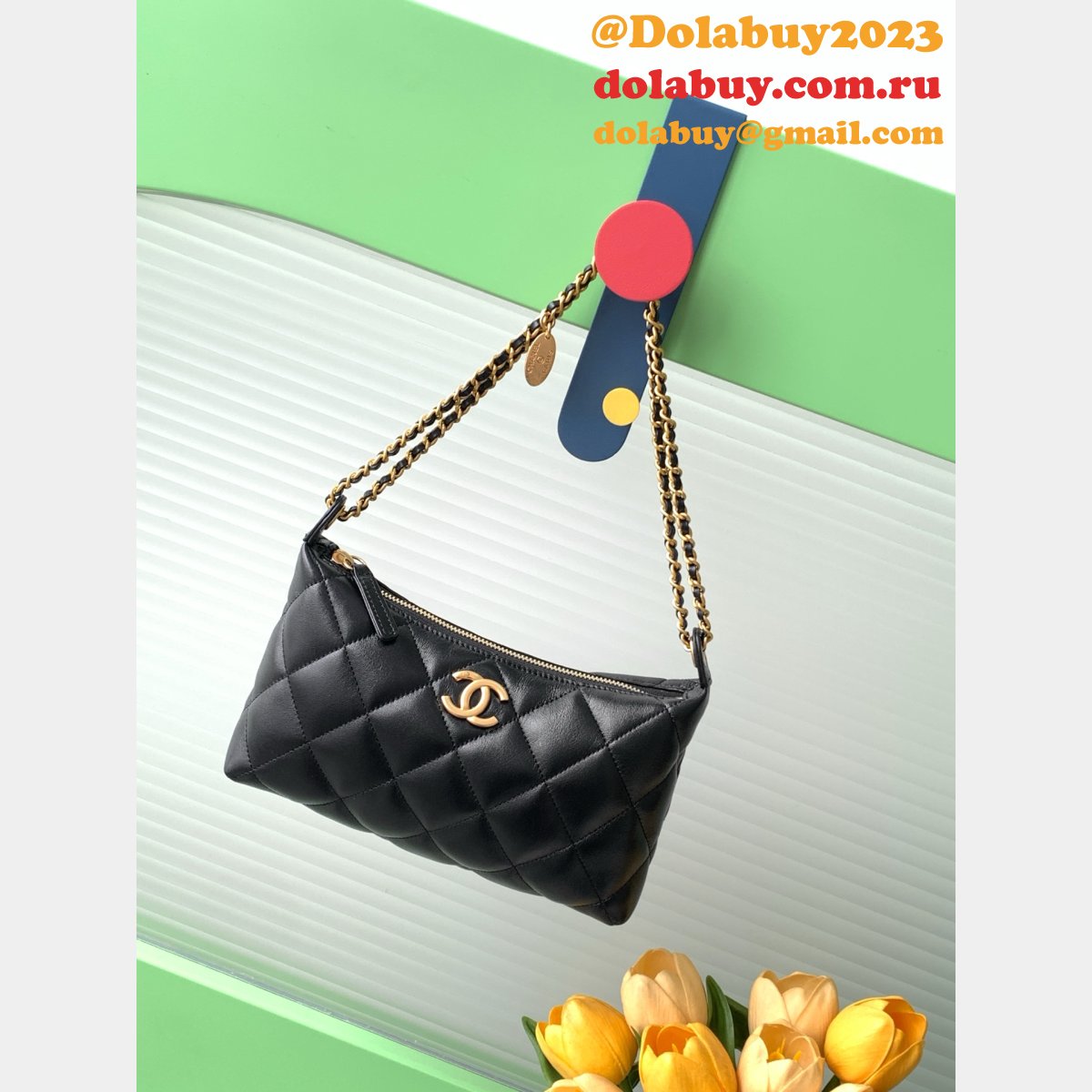 Copy Looking For Hobo 1:1 Mirror AS5528 Black/White Handbag