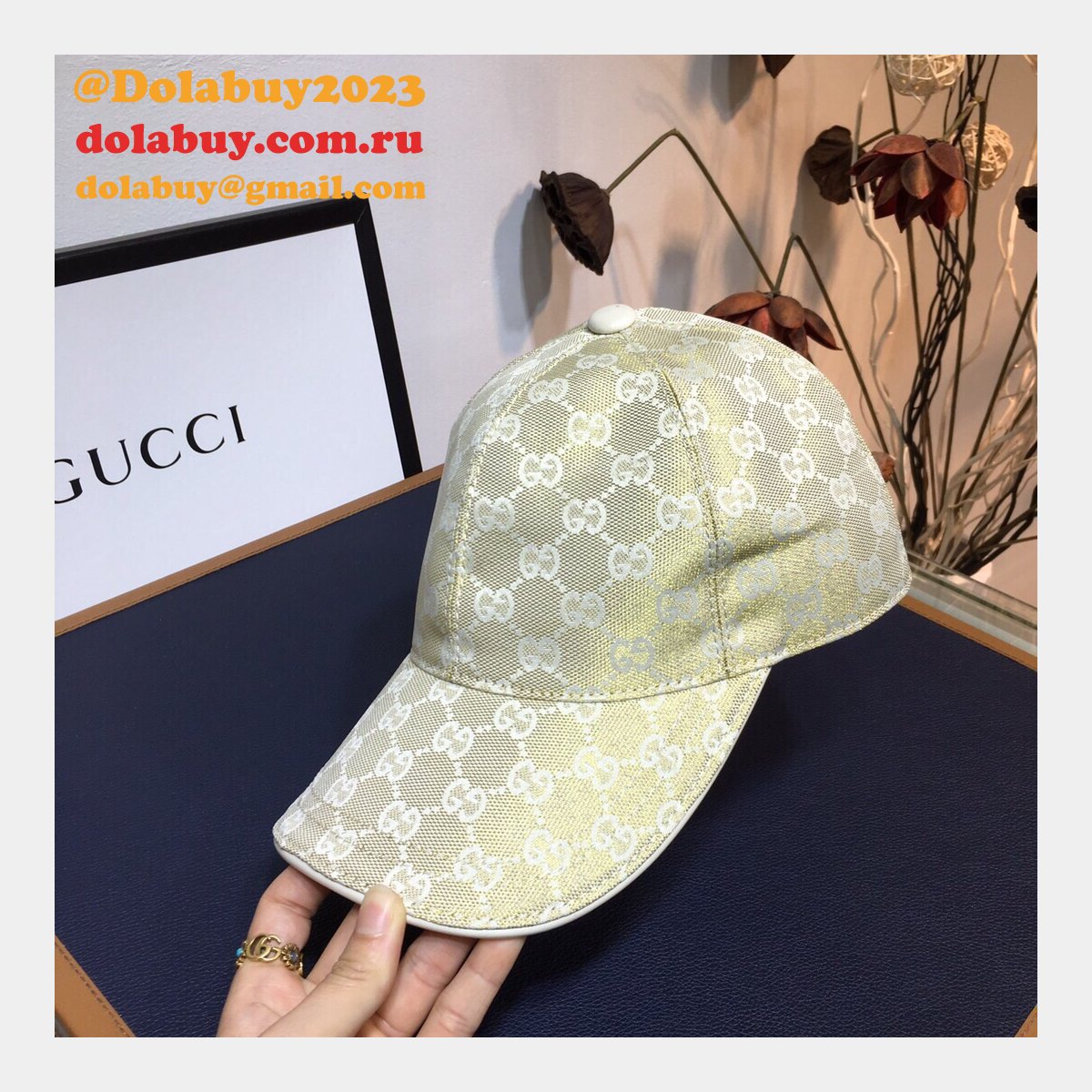Replica Gucci Cowhide leather adjustment strap hats