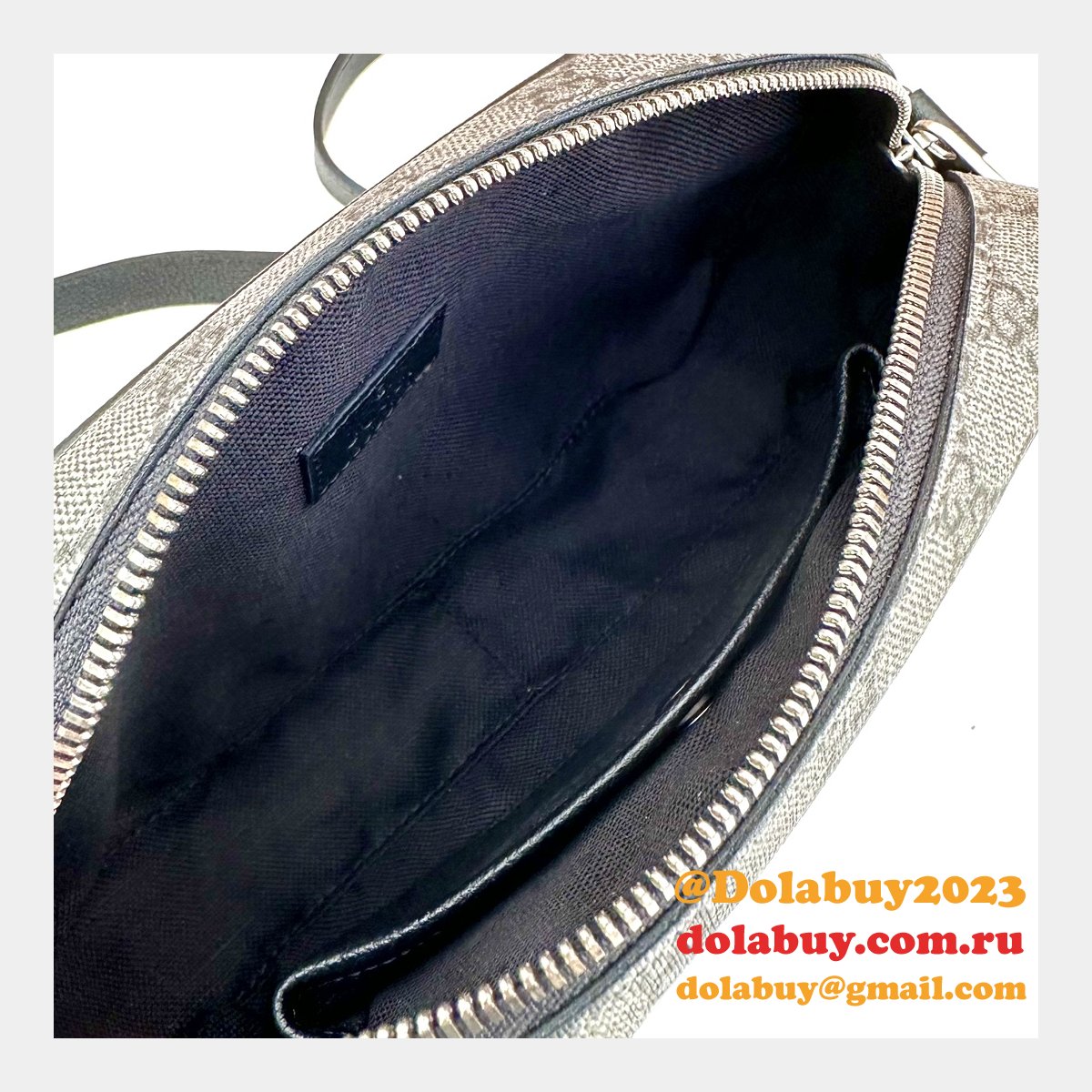 high fashion G*u*i 768391 shoulder grey and black replica bag