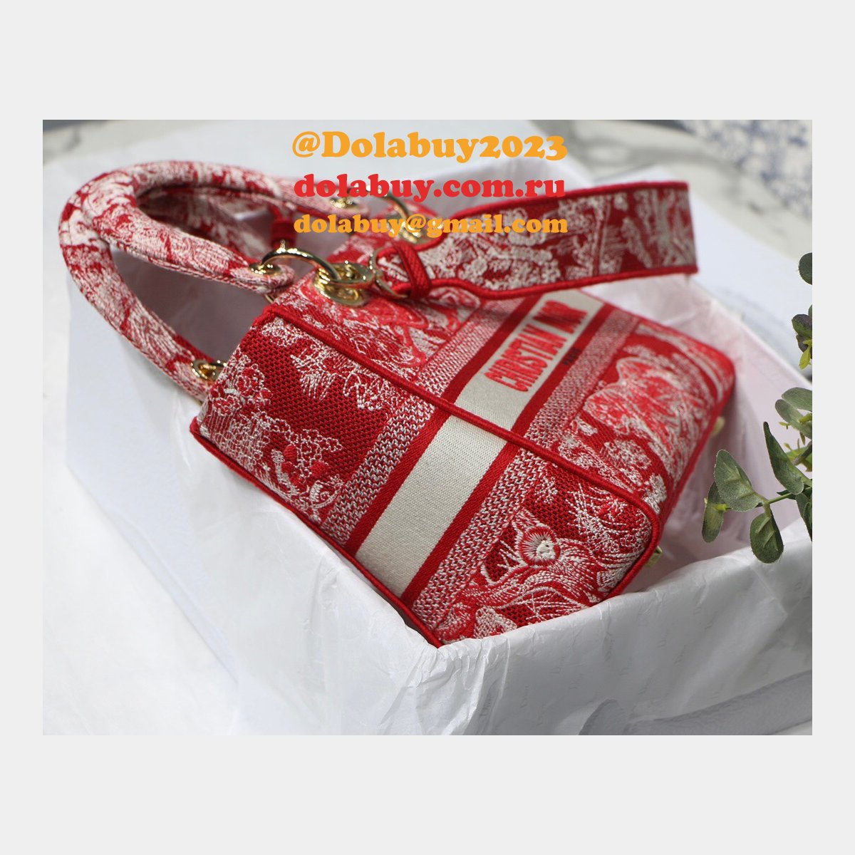 Lady Copy Christian Dior 24cm Red Bag UK for sale