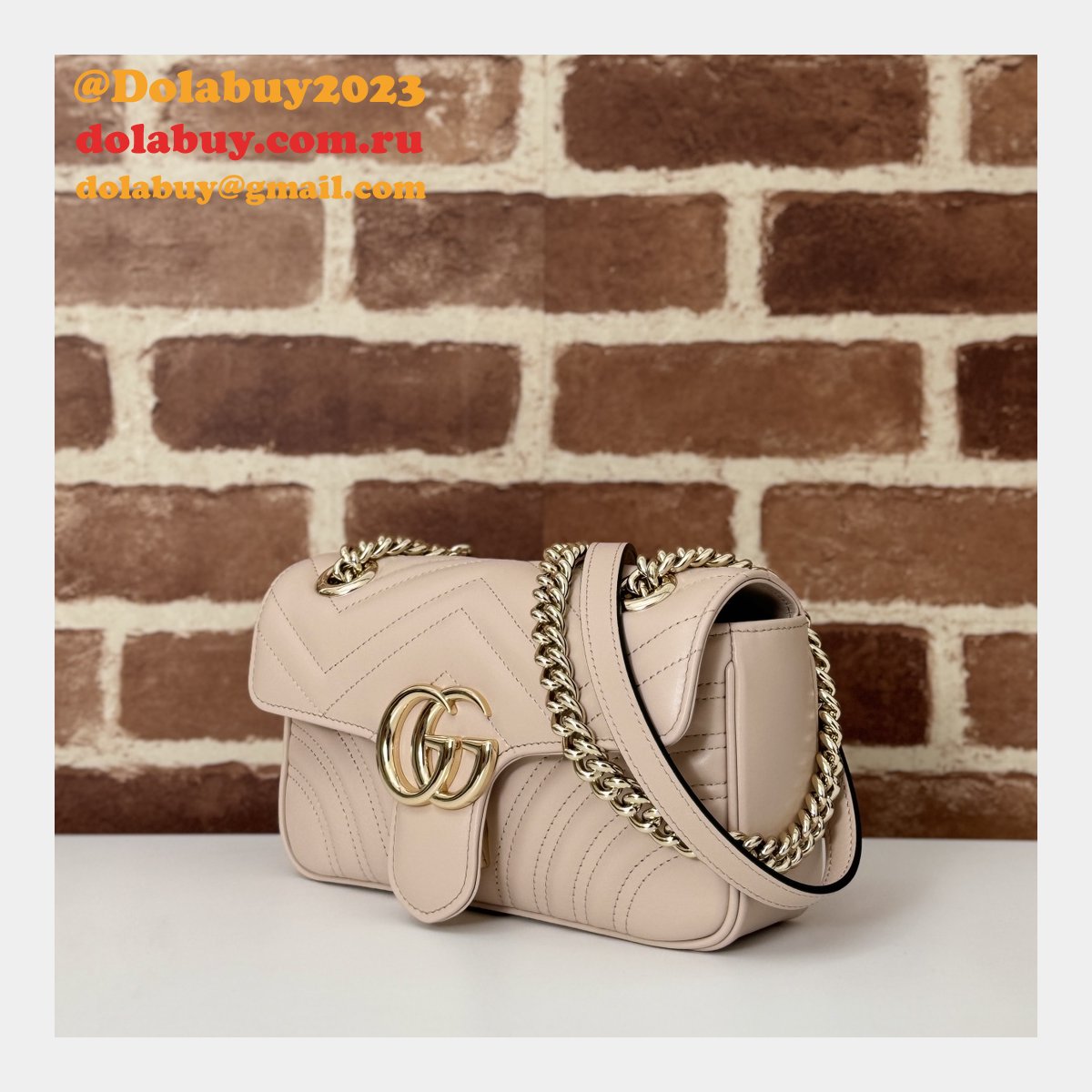 Gucci Top Quality 446744 GG Marmont Crossbody Matelassé Bag