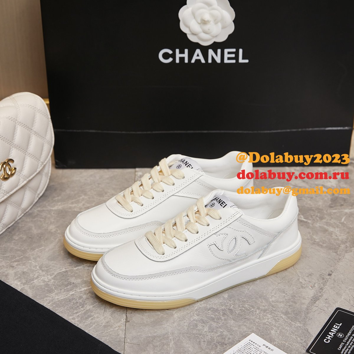 1:1 Mirror chane women Calf leather sneaker