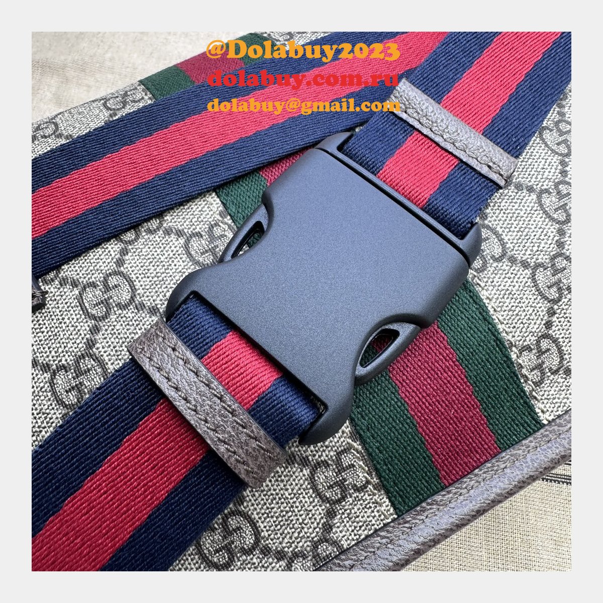 Ophidia GG Perfect Gucci 752597 Belt Ebony Supreme Replica Bag