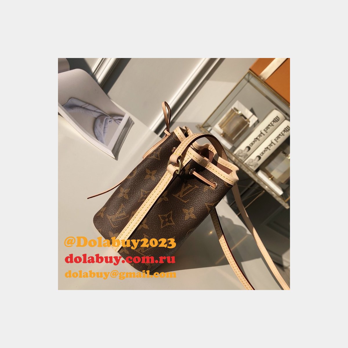 UK Louis Vuitton Nano Noe Monogram in Marron M41346 Bag