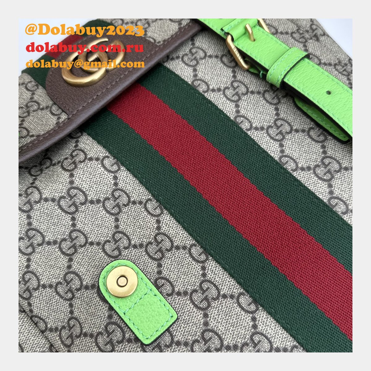 Gucci GG Supreme Ophidia Inspired Backpack 7 Star 598140 Straps