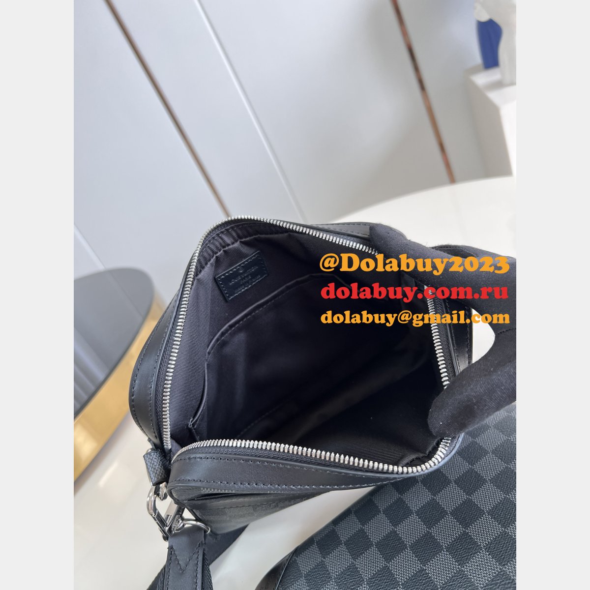 Designer Louis Vuitton Copy N40519 Trio Messenger Damier Graphite Black Canvas