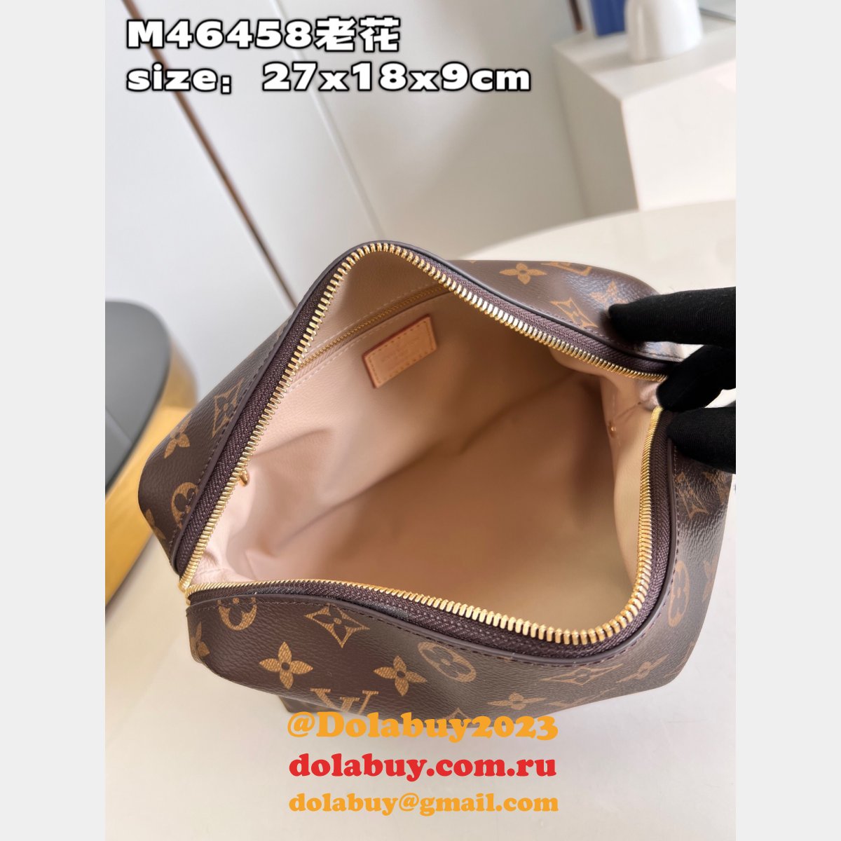 Designer Louis Vuitton M46458 Cosmetic Pouch Fake Monogram Bag