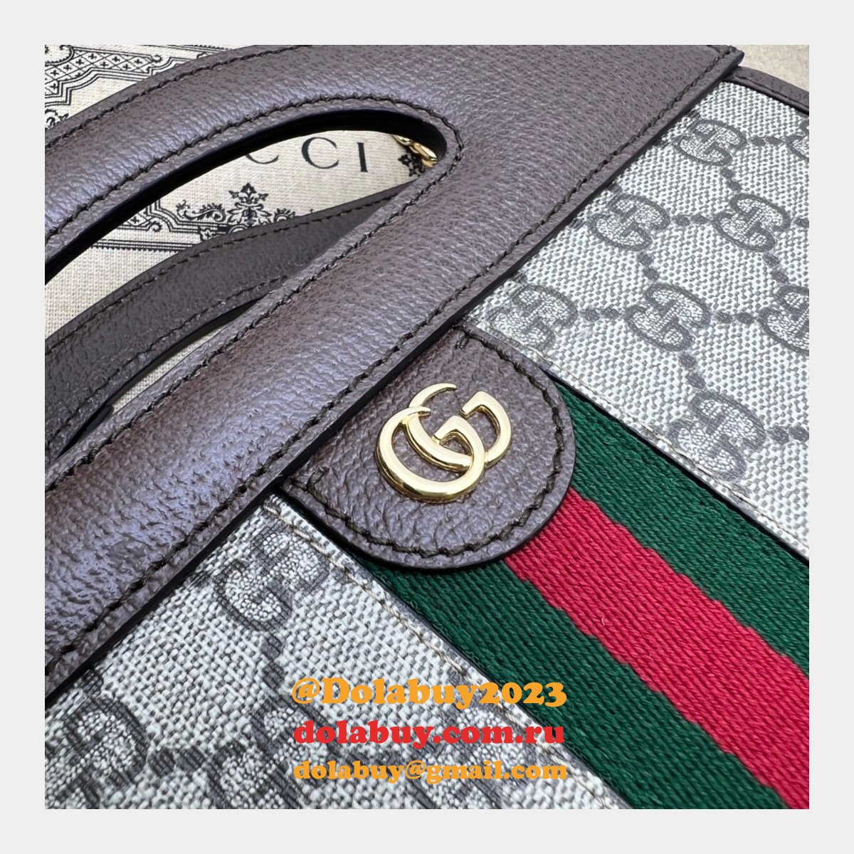 G*u*i 1:1 replica 693724 ophidia small tote with web top handle bag