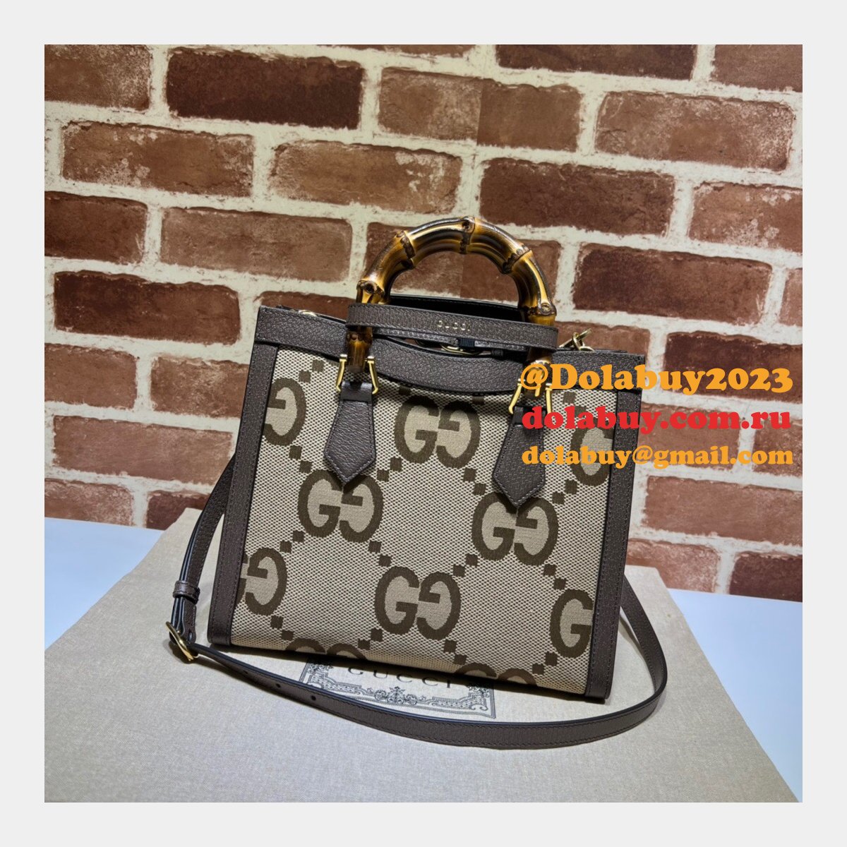 Gucci Replica Usa 660195 GG Canvas Diana Tote Bag
