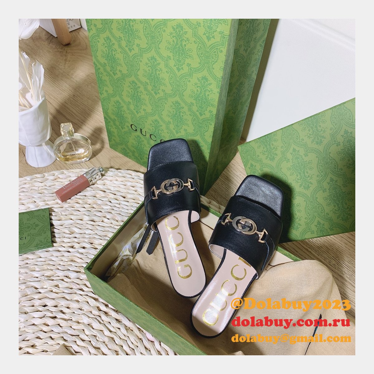 7 star replica G*u*i 2021 slippers white/black series gg shoes