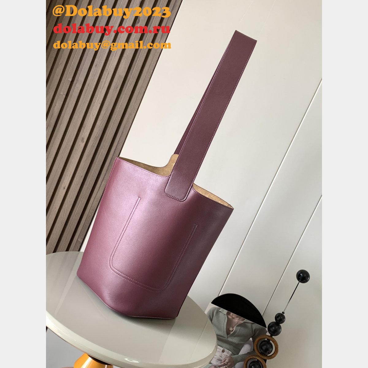Loewe Designer Perfect Pebble Bucket 9045 Anagram Copy Bag