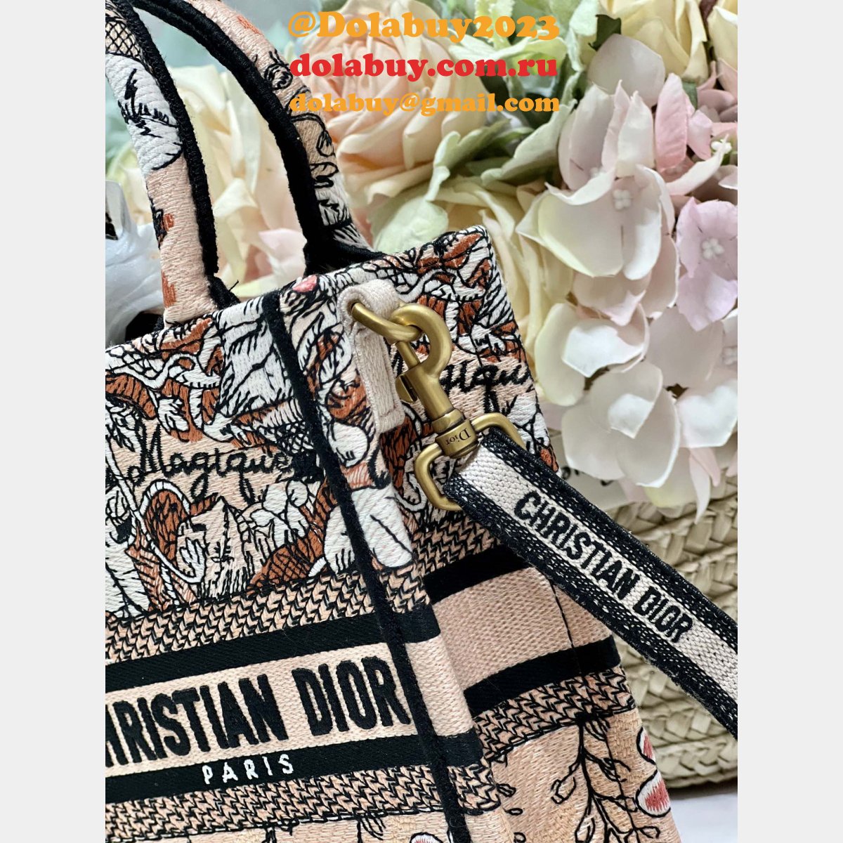 Book Tote High Quality Replica Dior Mizza Paris 9026 Bag