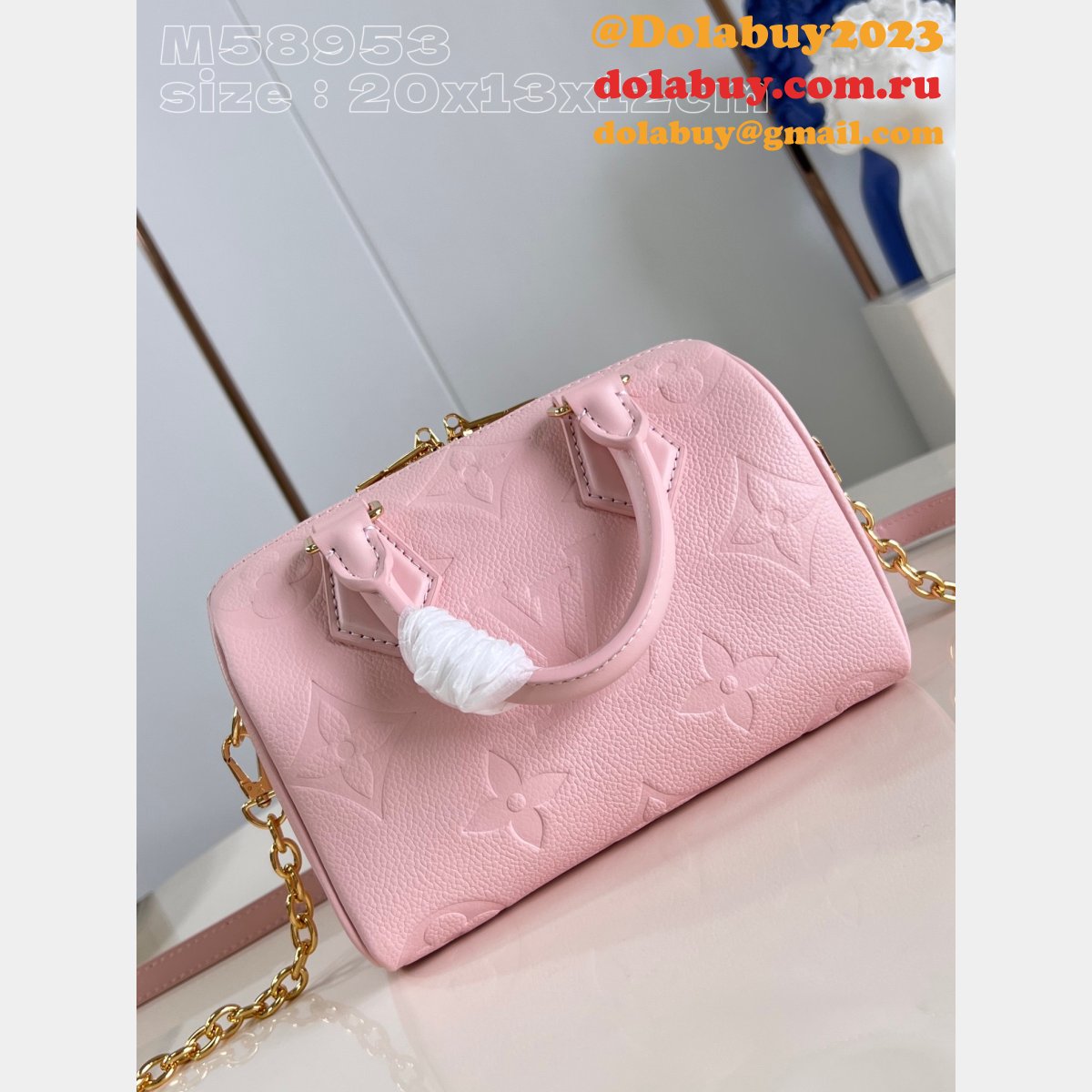 Perfect Pink M47136 Speedy Bandoulière 20 Replicas Louis Vuitton Bag
