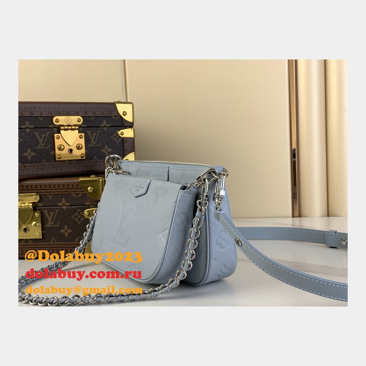 Louis Vuitton Knockoff Top M47173 Multi Pochette Blue Bag