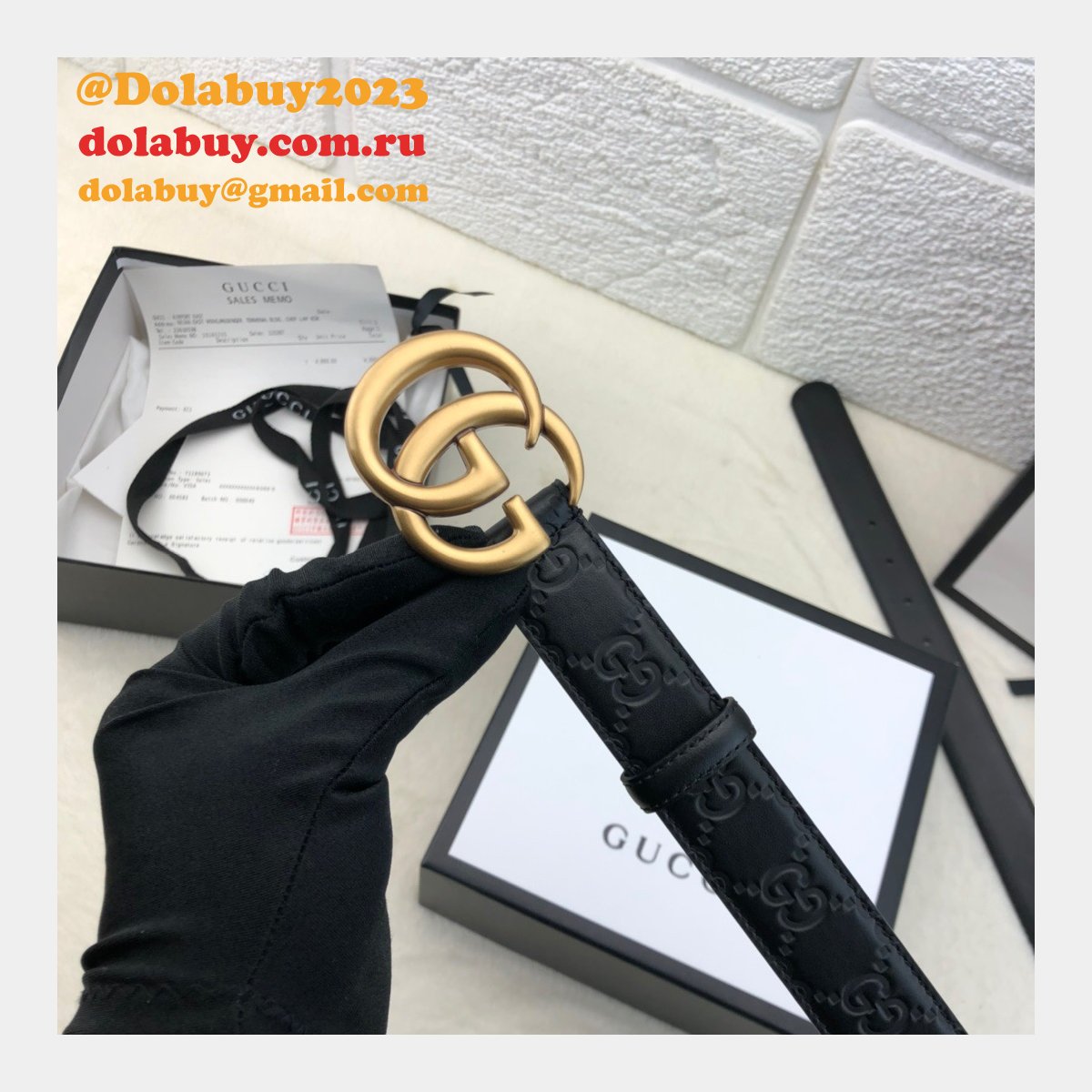 Copy Gucci Perfect Leather 7 Star 3.0cm Belts Black