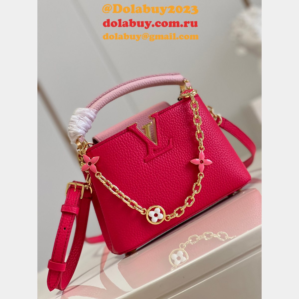 Perfect Fake Louis Vuitton Capucines Red M20845 UK Shop