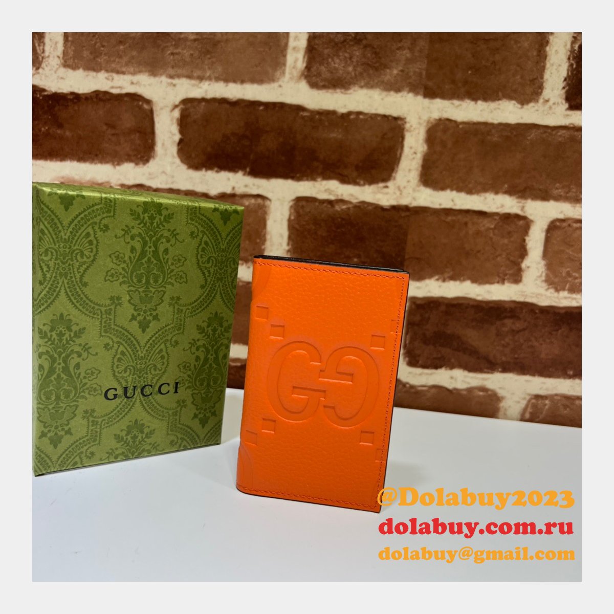 Best Gucci Luxury 739478 Jumbo GG Card Case Wallets