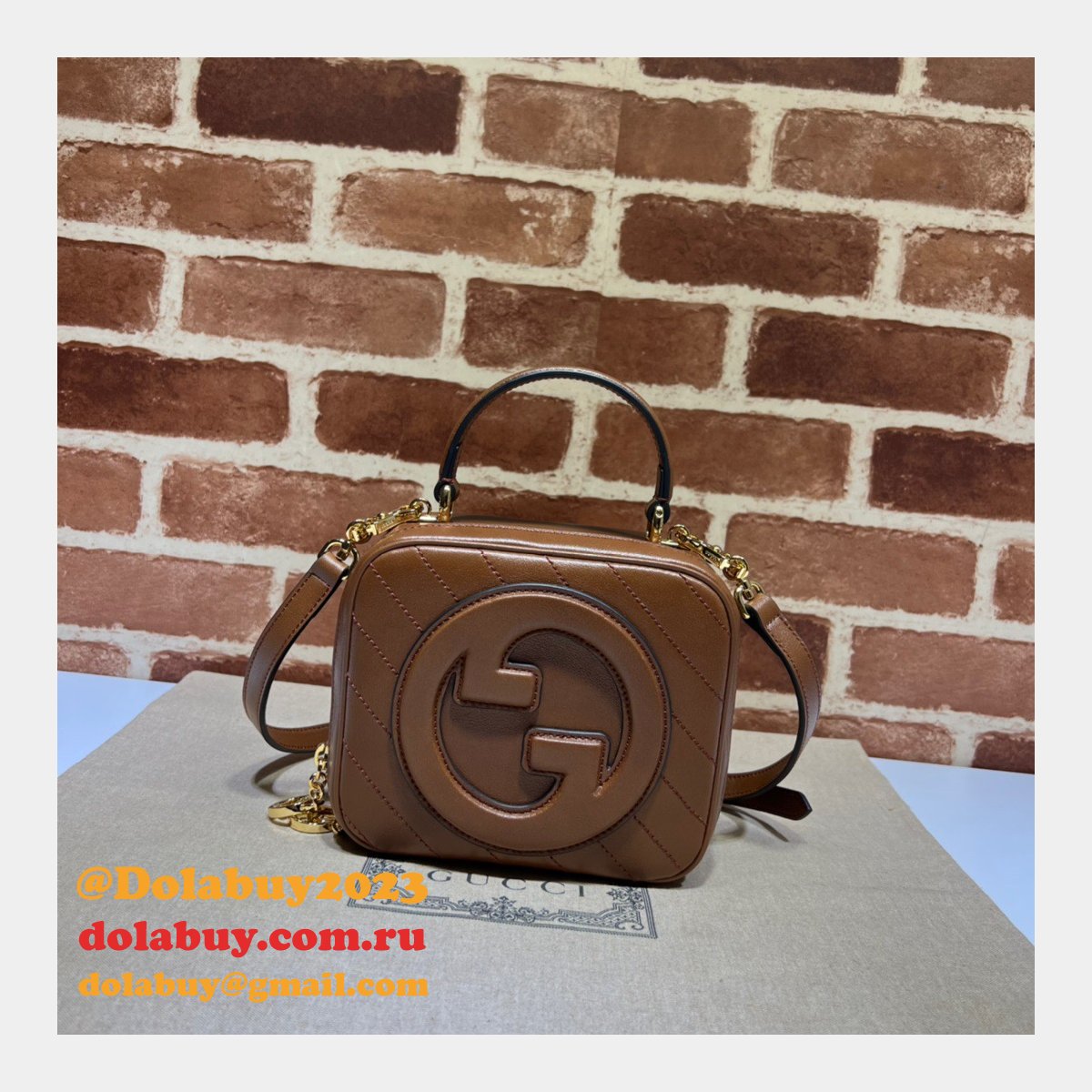 designer G*u*i replica crossbody 744434 blondie top bag