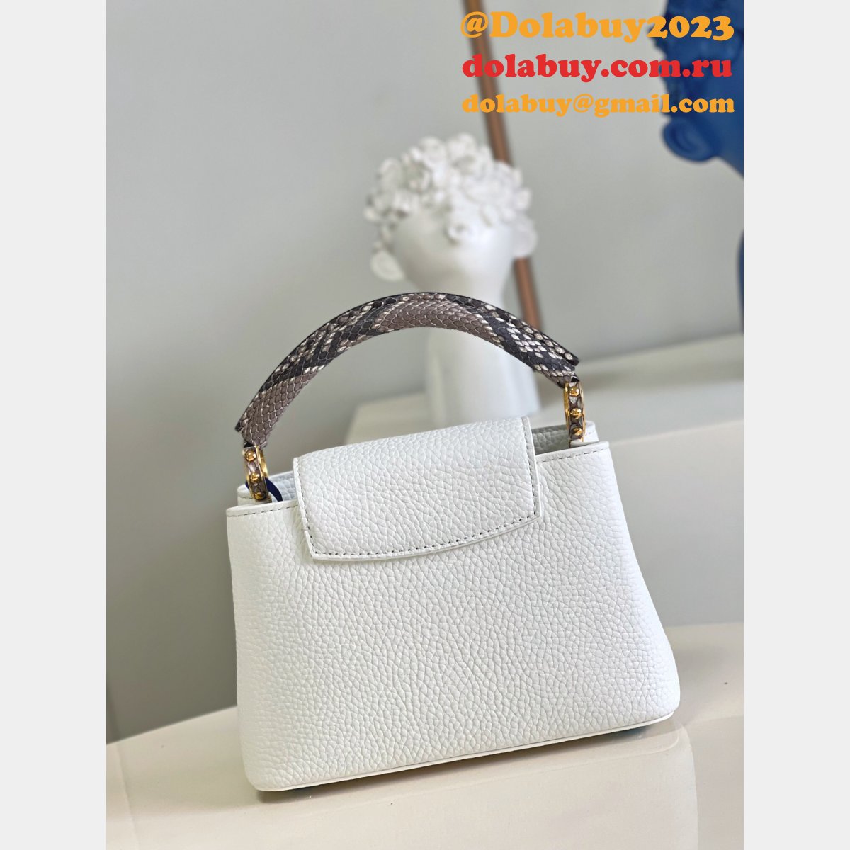 Louis Vuitton AAA Replica Designer Capucines Mini White M97980/M55921 Bag