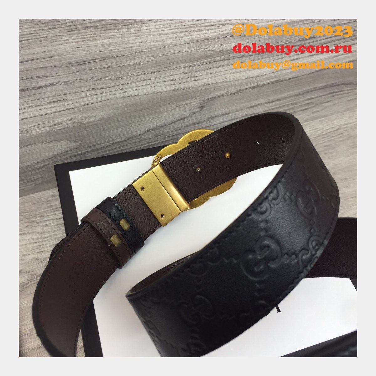 G*u*i belt with double g buckle 37mm-1 knockoff