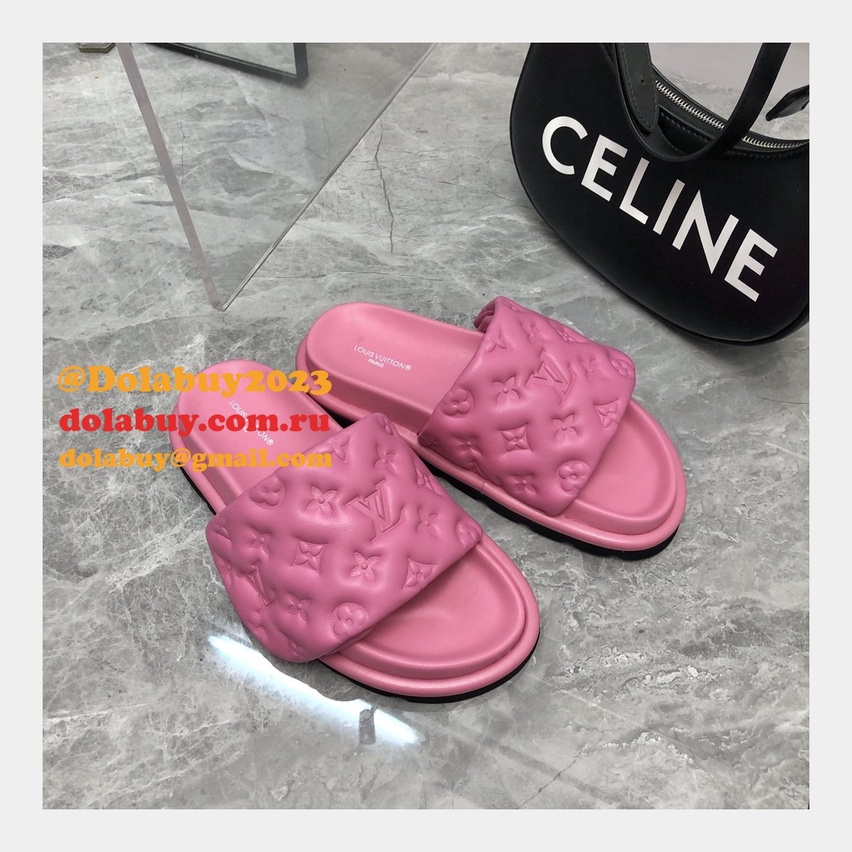 Perfect Louis Vuitton Pool Pillow Flat Comfort Mule Fake Shoes