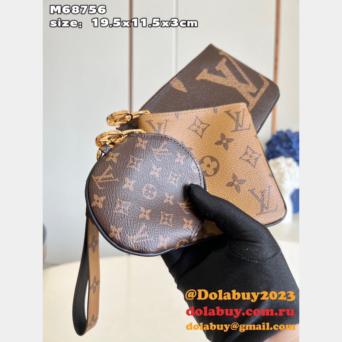 Trio Pouch Fake M68756 Monogram Canvas Louis Vuitton Bag