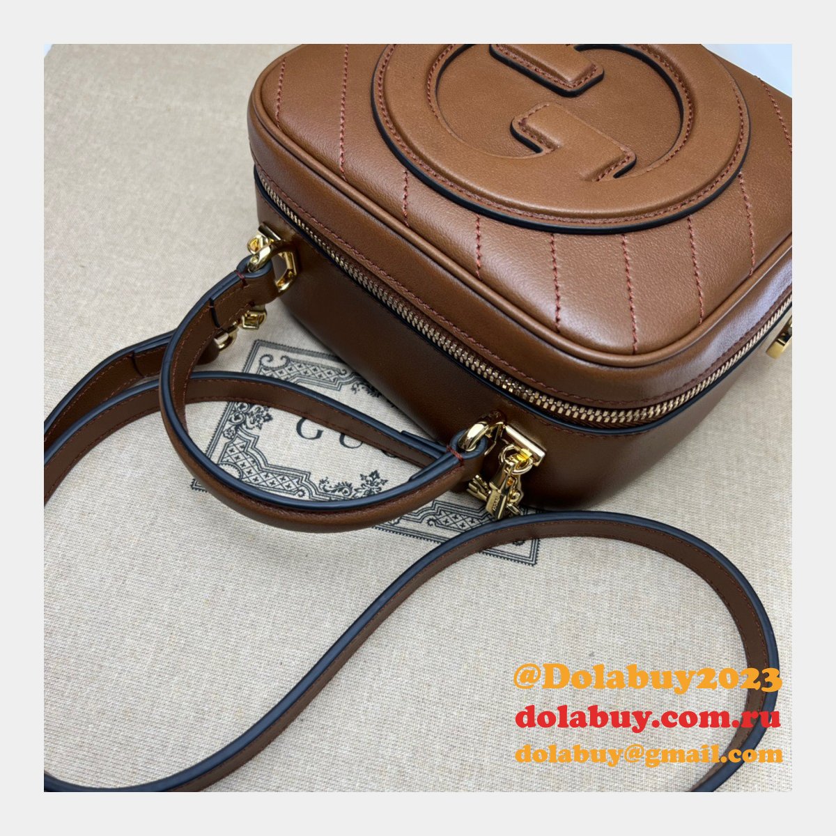 designer G*u*i replica crossbody 744434 blondie top bag