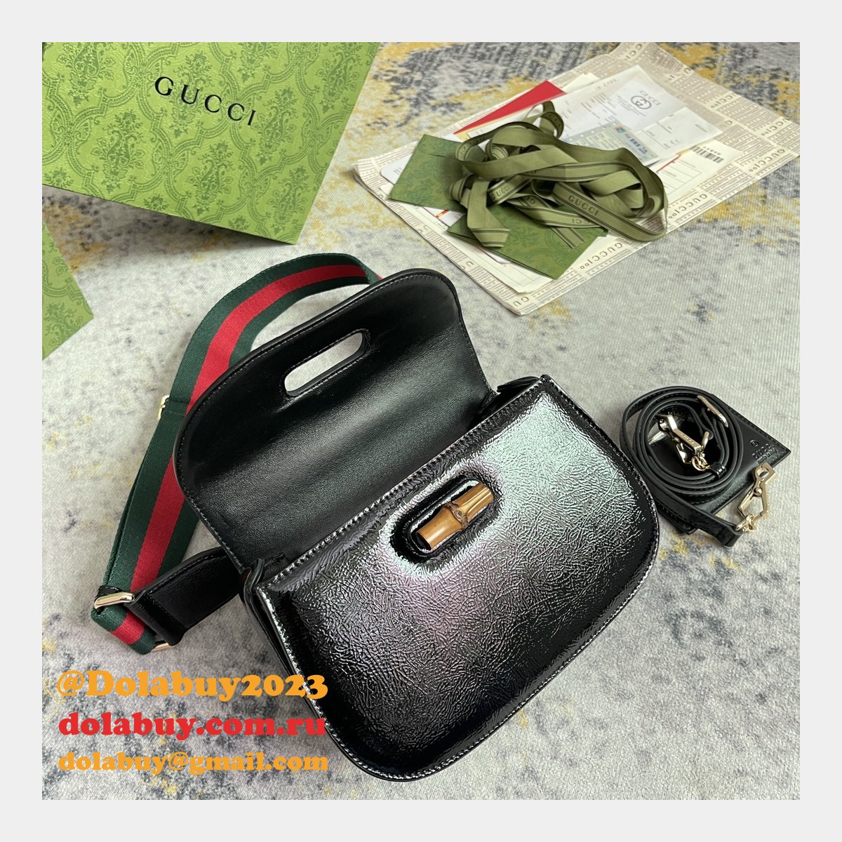 Top Quality Gucci Bamboo 1947 Small Top Handle Bag #675797