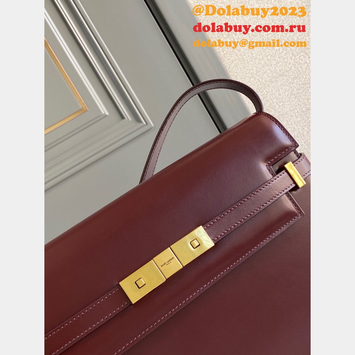 Cheap YSL Saint Laurent Small Manhattan Top Handle Bag Red
