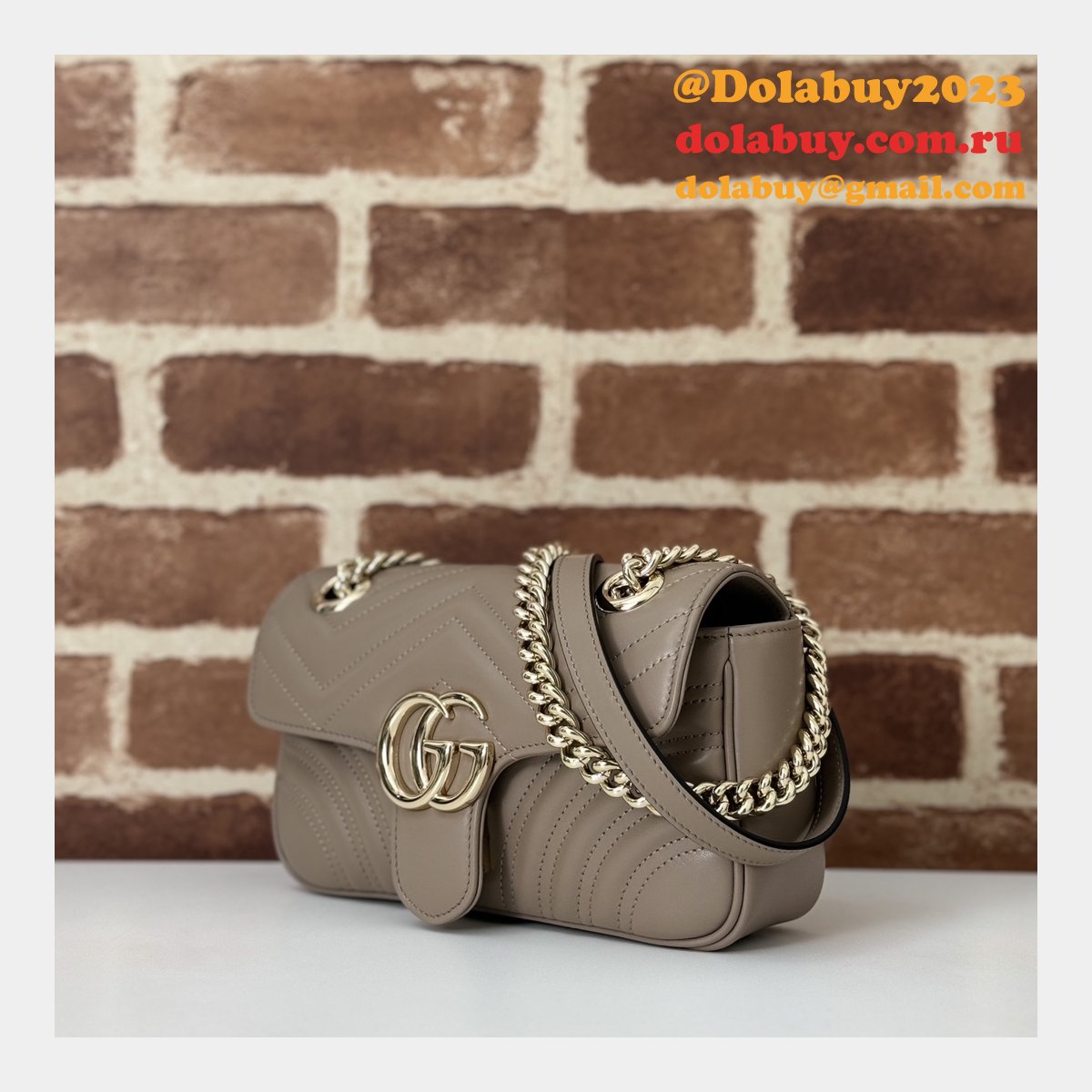 Crossbody GG Marmont Gucci 446744 Copy Matelassé Bag