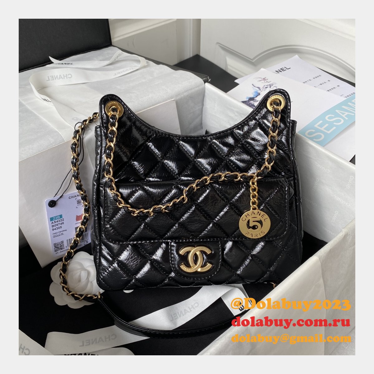 The Best High Quality AS4322 Hobo Shiny Replica Handbag