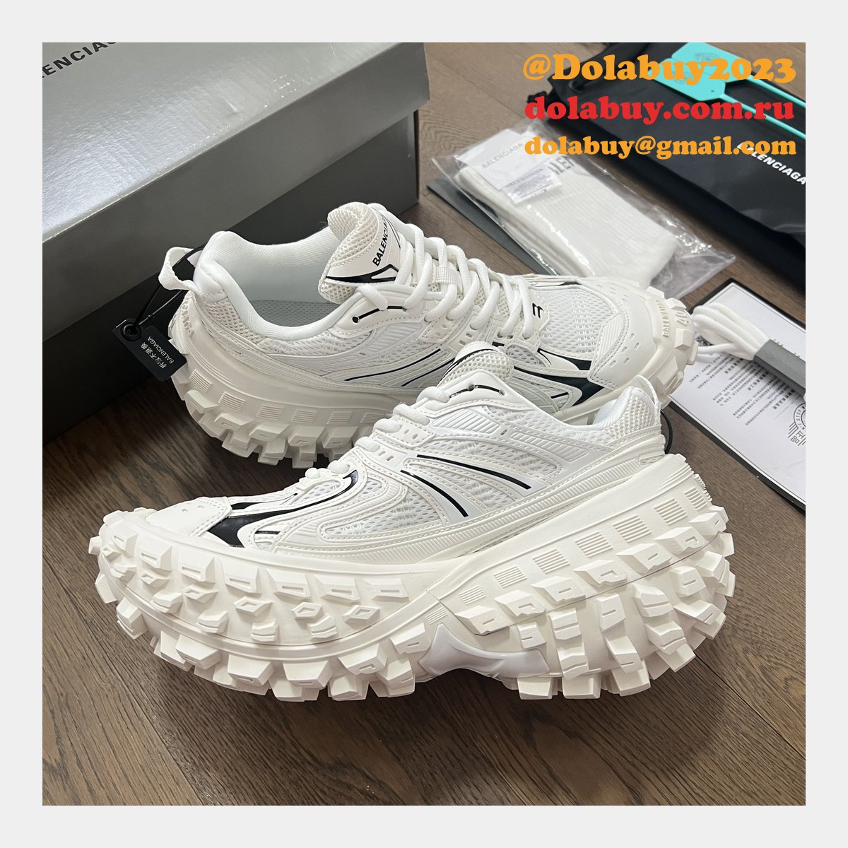 Replica Balenciaga Duplicate Defender Extended-sole Sneakers