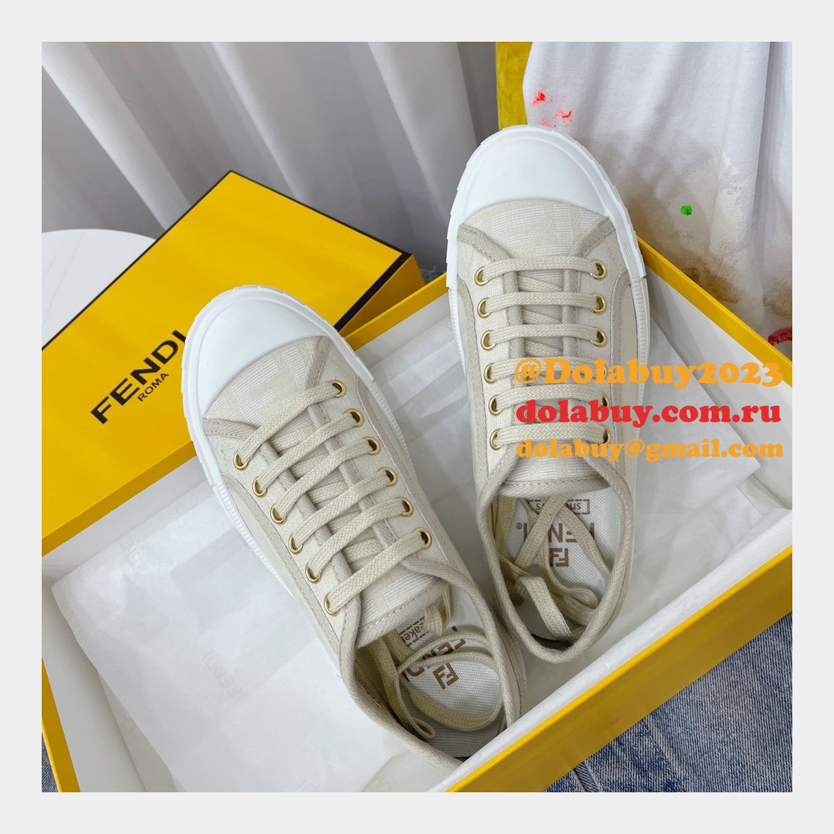 1:1 Fake Domino Fendi Shoes Website to Get Replica Sneakers