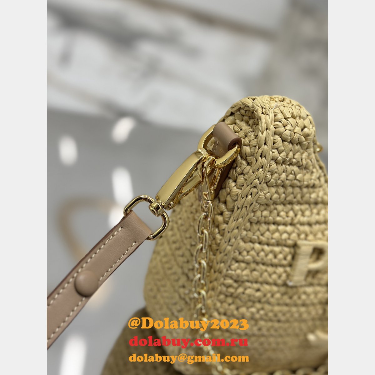 Wholesale Fashion Best Prada Hobo raffia handbag