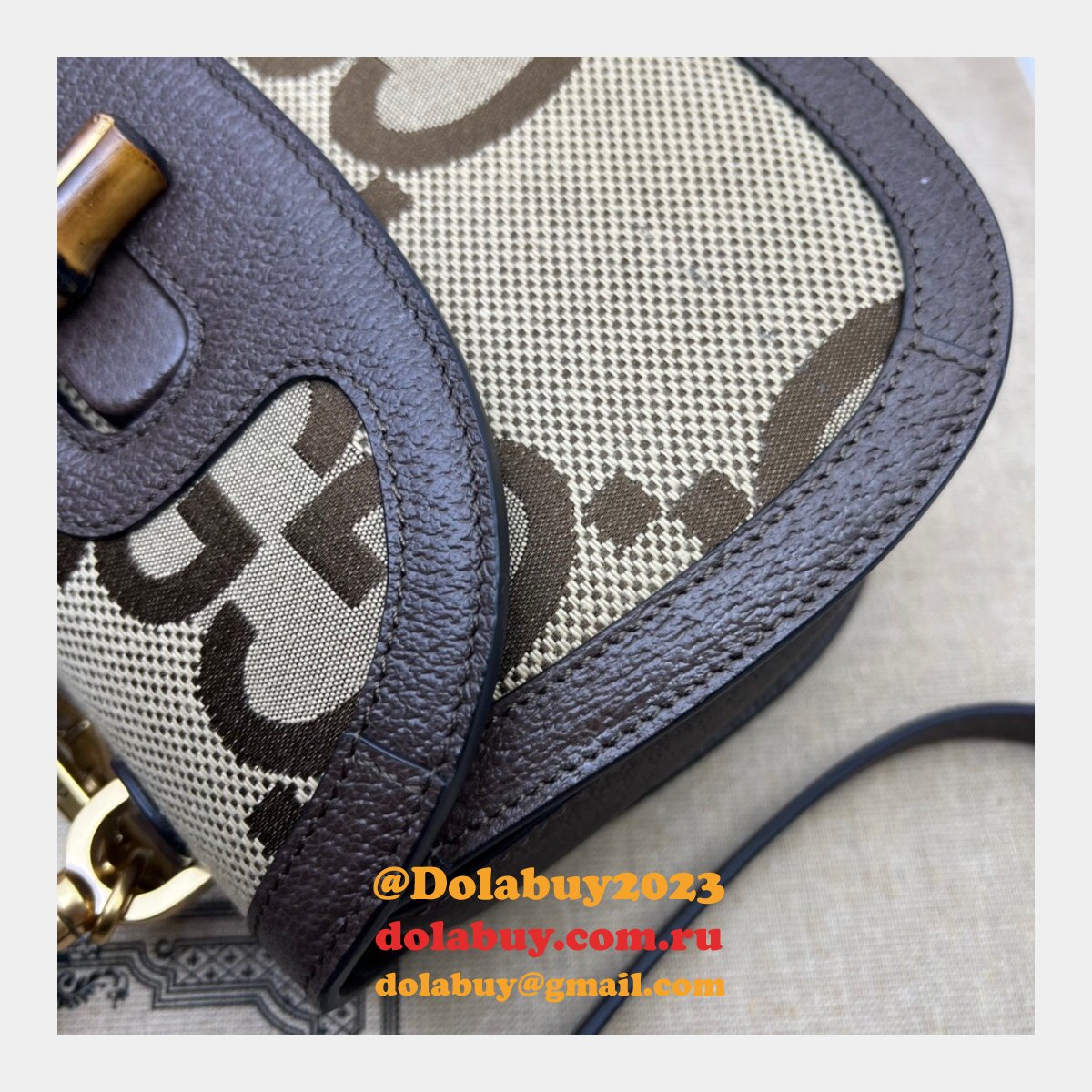 Buy Gucci Knockoffs Small 675797 jumbo GG bag with bamboo