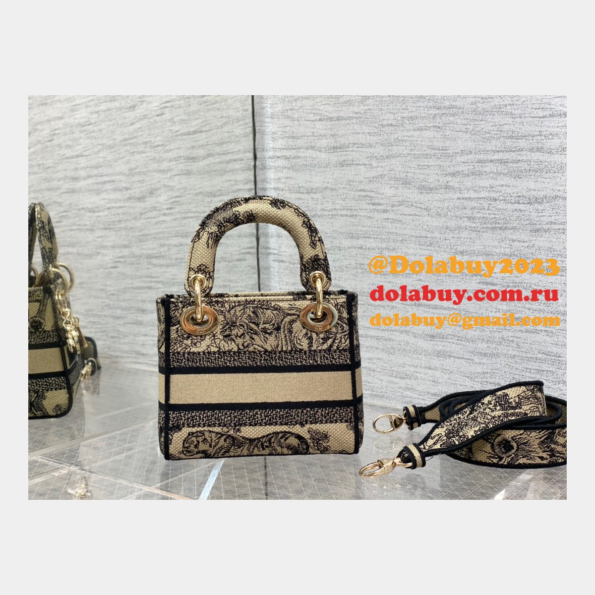 Christian Dior Copy Lady 1:1 17CM Mirror Designer Bag