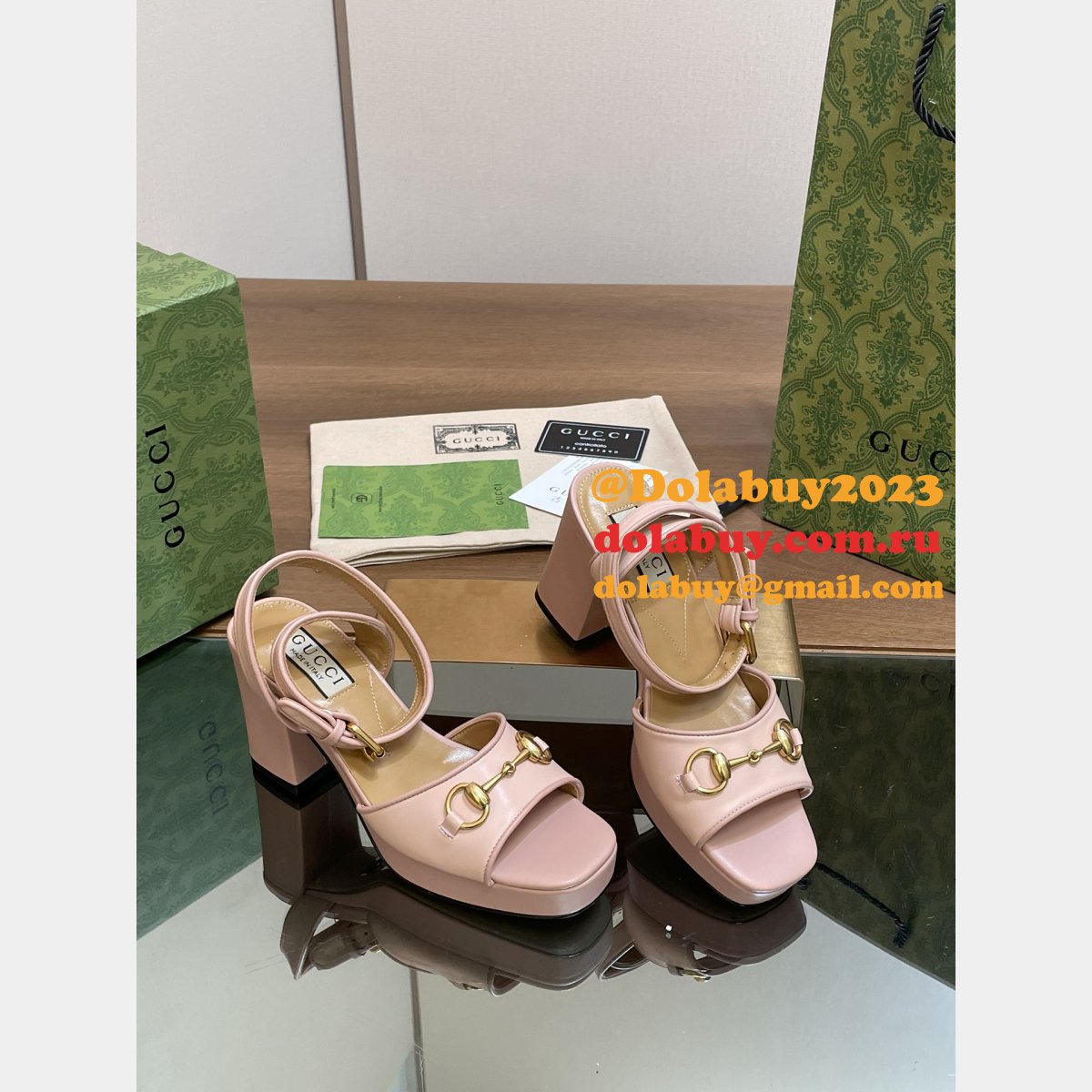 Duplicate gucci Lady horsebit-detailed leather sandals