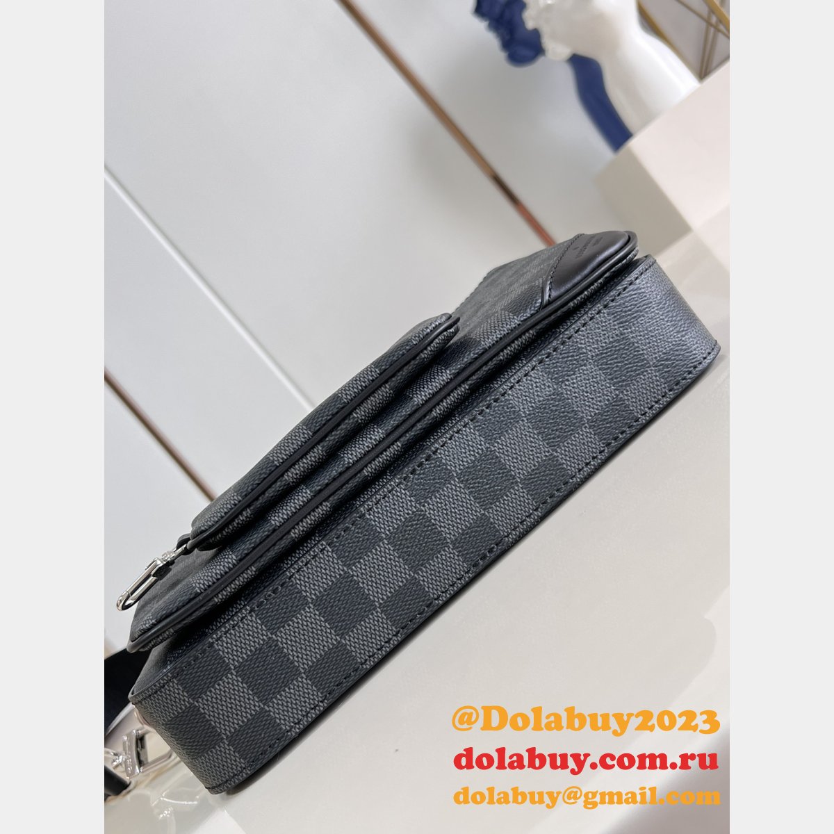 Designer Louis Vuitton Copy N40519 Trio Messenger Damier Graphite Black Canvas