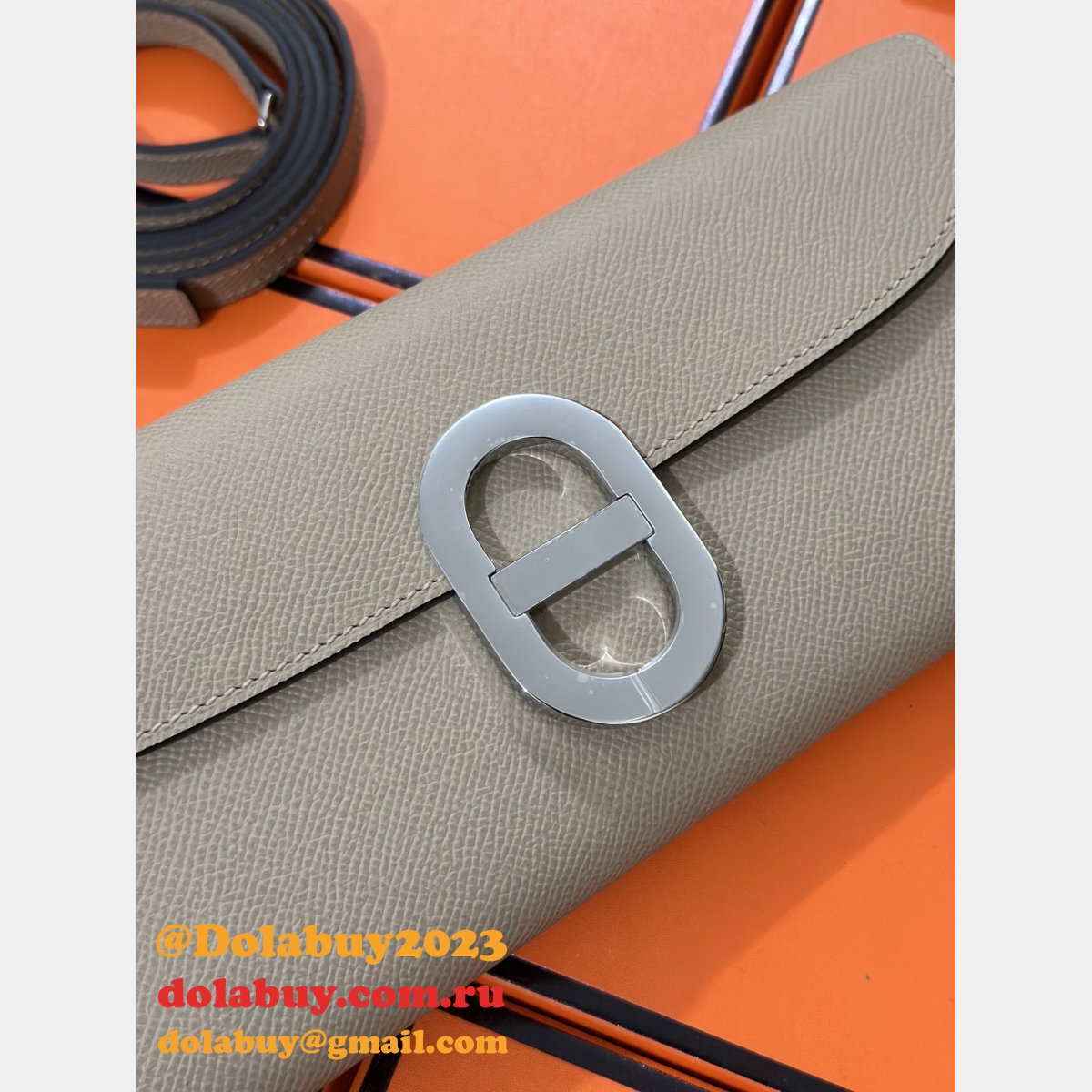 Luxury Hermes D Ancre to go clutch Epsom bag