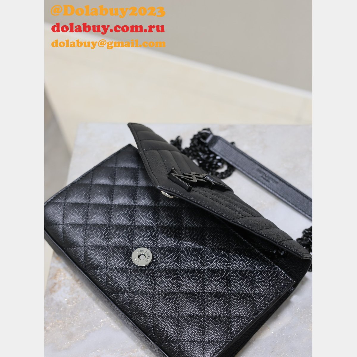 Top Quality Yves Saint Laurent Caviar Leather Envelope Bag