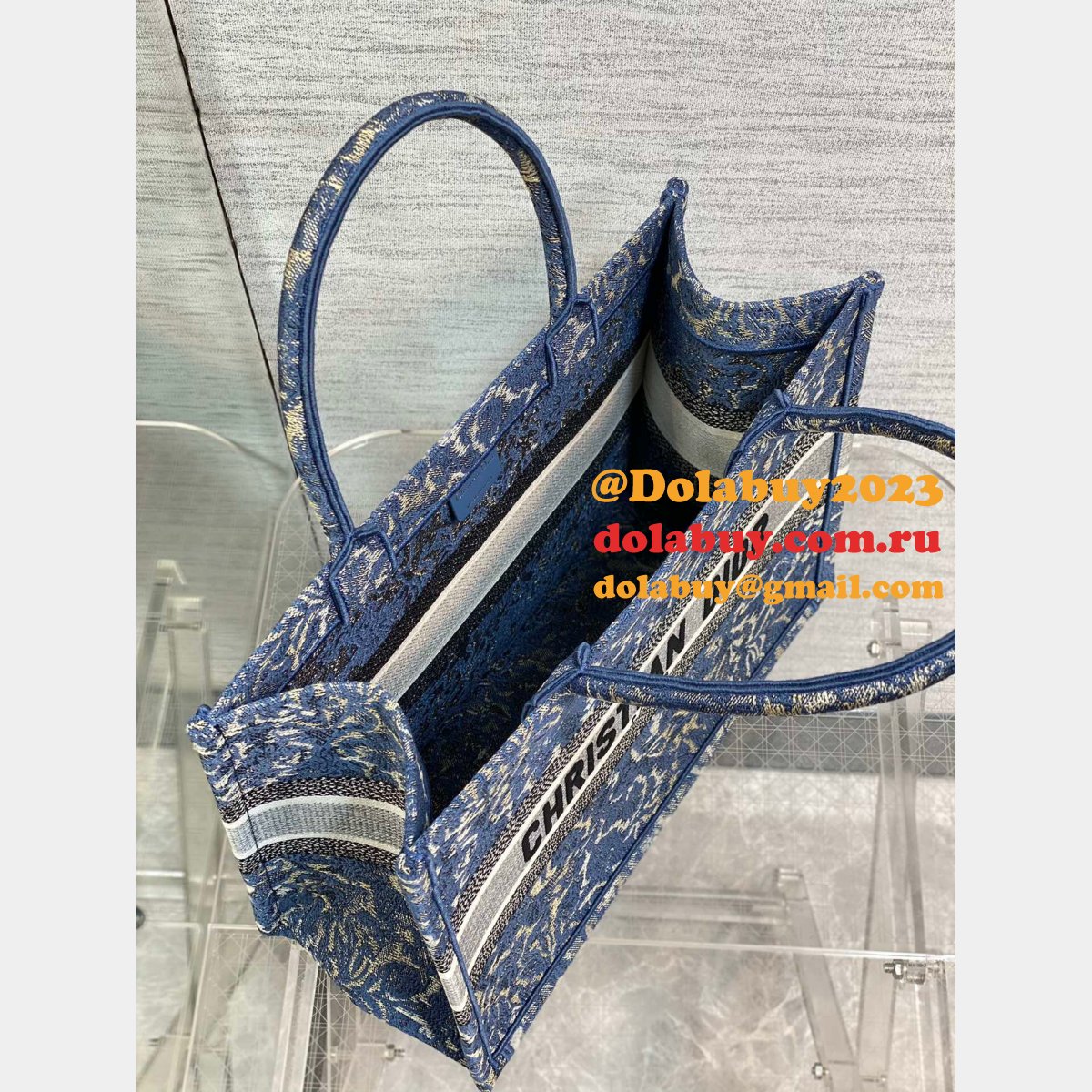 Christian Dior 36/41.5CM AAA+ Replica Canvas Book Tote Bag