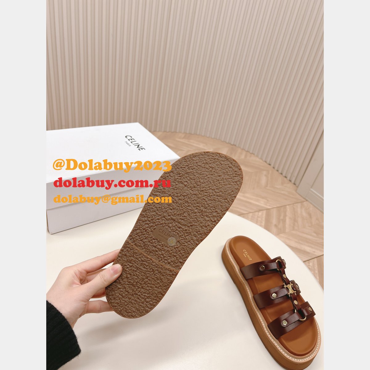 Classic Retro Celine Fake Flat Sandals Shoes